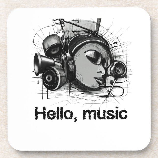 Dessous-de-verre hello music (Devant)