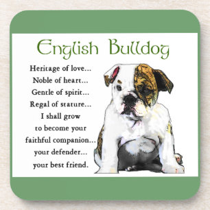 Dessous-de-verre Héritage de l'amour chiot Bouledogue Anglais