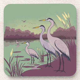 Dessous-de-verre Herons by the Lake
