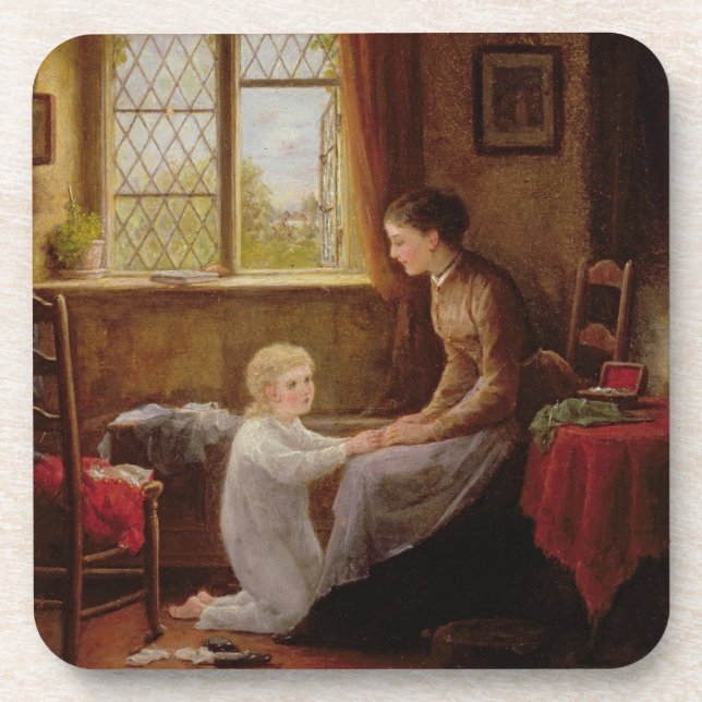 Dessous-de-verre Heure du coucher, 1890 (huile sur le panneau) (Devant)