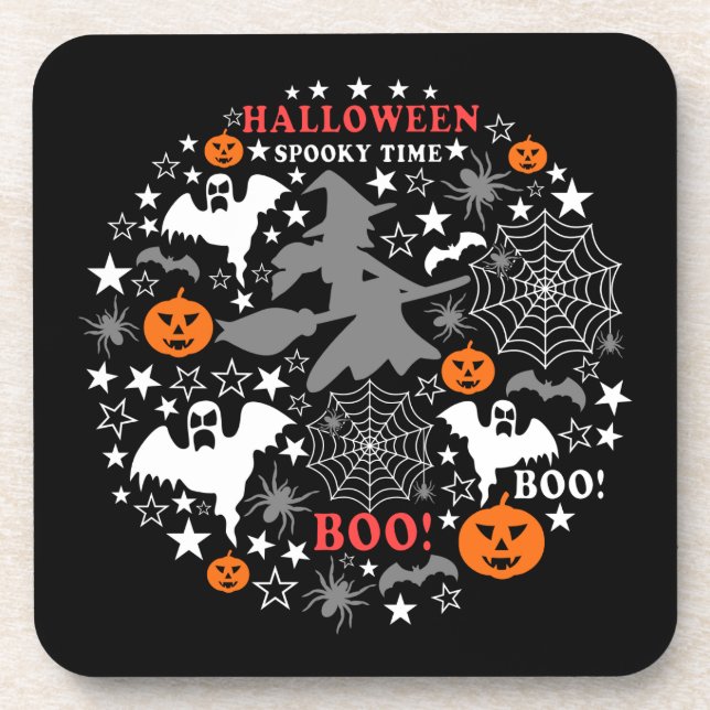 Dessous-de-verre Heure Éffrayante Halloween (Devant)