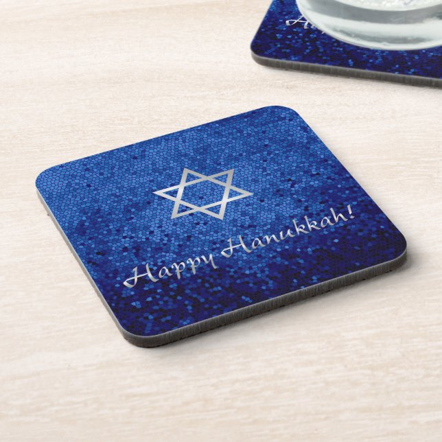 Dessous-de-verre Heureuse Hanoukka Star de David (Côté gauche)
