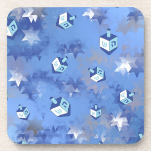 Dessous-de-verre Heureux Hanoukka Falling Star et Dreidels