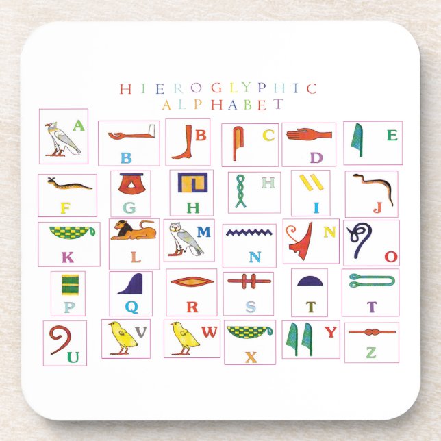 Dessous-de-verre Hiéroglyphique Alphabet capot de boisson (Devant)