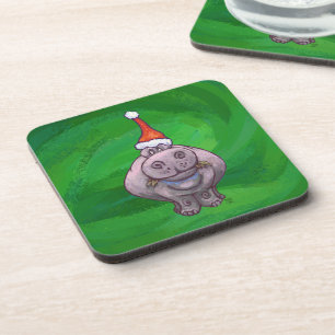 Dessous-de-verre Hippo Festif Sur Vert