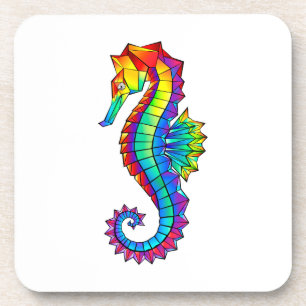 Dessous-de-verre Hippocampe polygonal arc-en-ciel