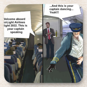 Dessous-de-verre Hipster Pilot Funny