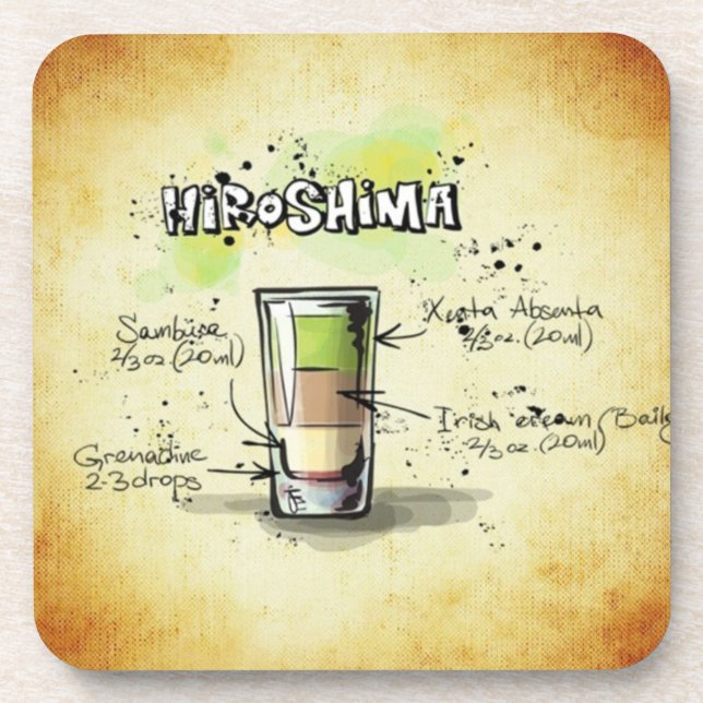 Dessous-de-verre Hiroshima Bartender Drink Recette (Devant)