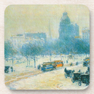 Dessous-de-verre Hiver en Union Carré par Frederick Childe Hassam
