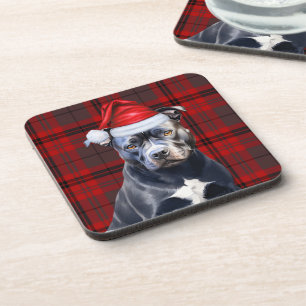 Dessous-de-verre Hiver Thème Bluenose Pitbulle Rouge Vacances Plaid