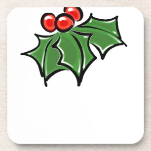 Dessous-de-verre Holly Feuilles, Holly baies, fun vacances botaniqu