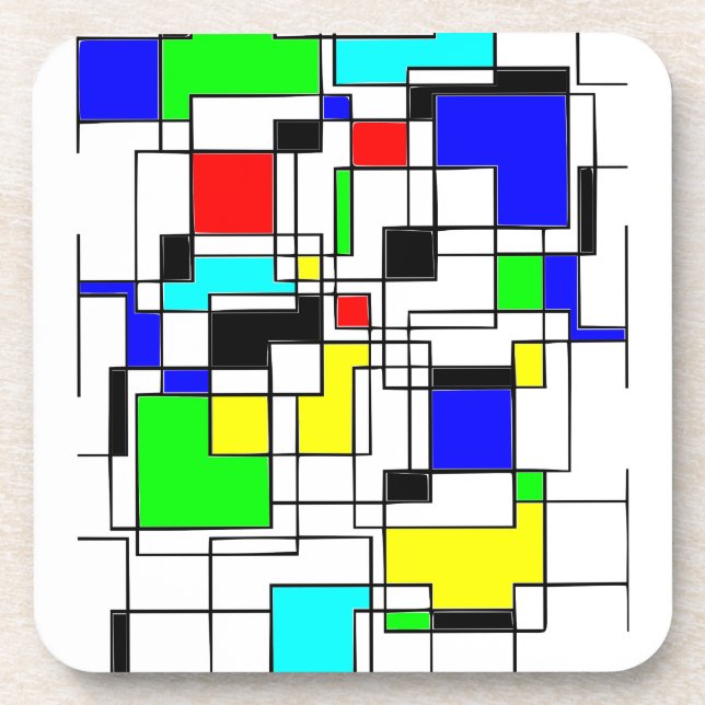 Dessous-de-verre Hommage Random Carré À Mondrian (Devant)