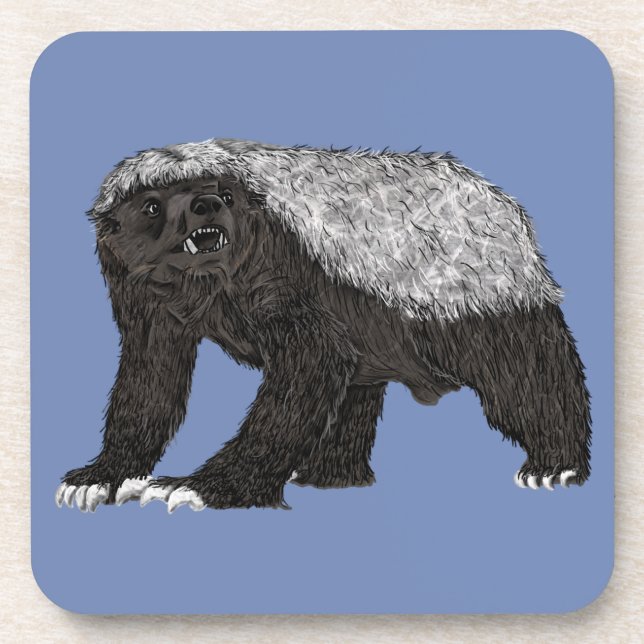 Dessous-de-verre Honey Badger Attitude sans peur Illustration anima (Devant)