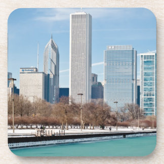 Dessous-de-verre Horizon de Chicago à travers le lac Michigan