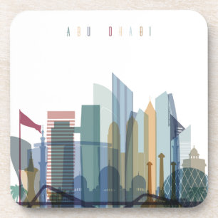 Dessous-de-verre Horizon de ville d'Abu Dhabi, Emirats Arabes Unis