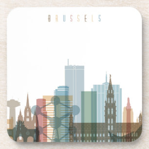 Dessous-de-verre Horizon de ville de Bruxelles, Belgique  