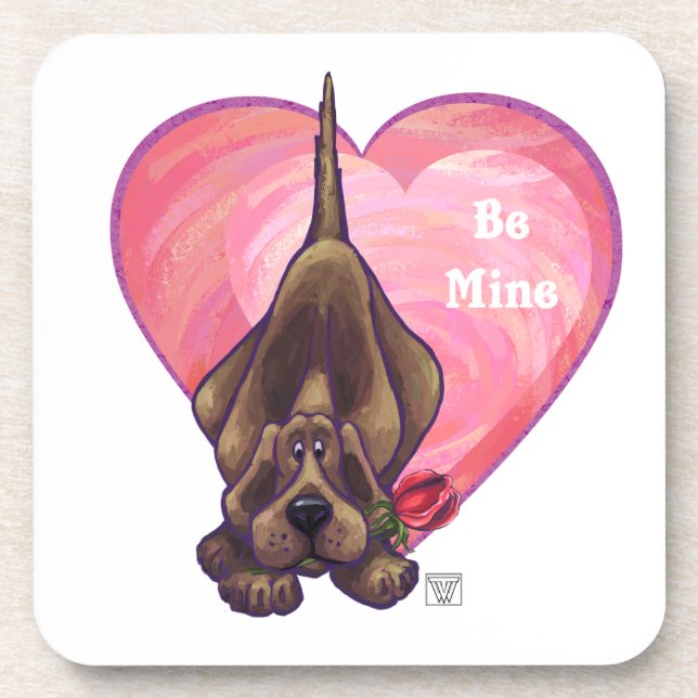 Dessous-de-verre Hound Dog Valentine's Day (Devant)