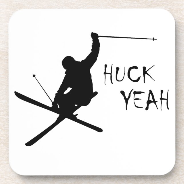 Dessous-de-verre Huck Ouais (Ski) (Devant)