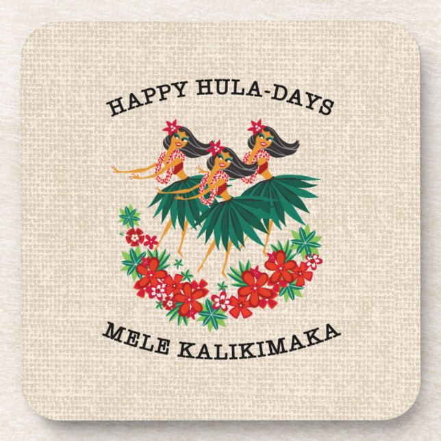 Dessous-de-verre Hula Holiday paradisiaque Hawaiian Hula Girls (Devant)