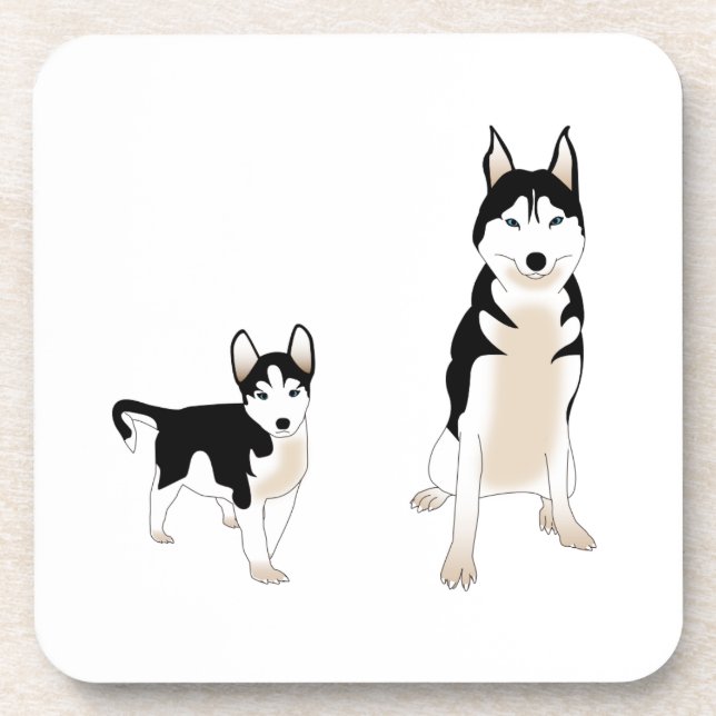 Dessous de verre Husky avec dossier en liège. (Devant)