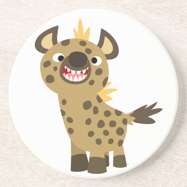 Dessous de verre Hyena Cartoon doux et souriant (Devant)