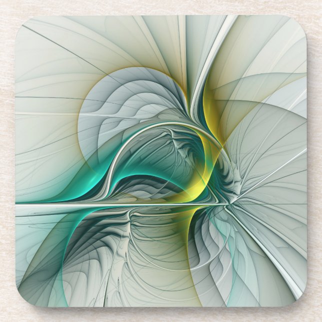 Dessous-de-verre Hypnotique Abstrait Golden Turquoise Turquoise Fra (Devant)