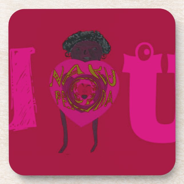 Dessous-de-verre I Heart You Nakupenda Sana Heureuse Sainte-Valenti (Devant)