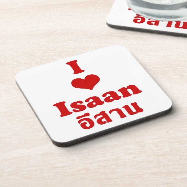 Dessous-de-verre I Love (Coeur) Isaan (Côté gauche)