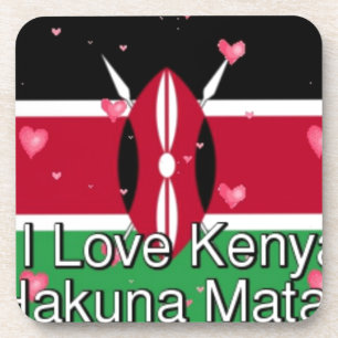 Dessous-de-verre I Love Kenya et "Hakuna Matata" Art Print