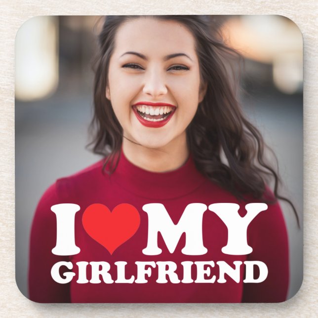 Dessous-de-verre I Love My Girlfriend Photo personnalisée (Devant)