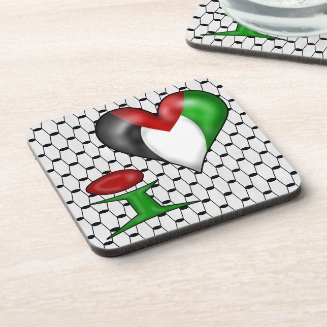 Dessous-de-verre I love Palestine (Côté gauche)