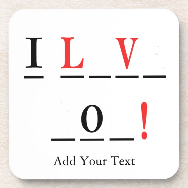 Dessous-de-verre I Love You-Hangman Style par Shirley Taylor (Devant)