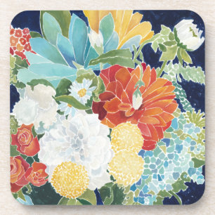 Dessous-de-verre III floral de minuit
