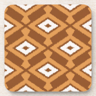 Dessous-de-verre Ikat Motif - Brown, rouille et crème