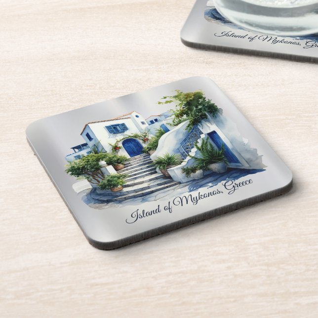 Dessous-de-verre Île de Mykonos, Grèce (Côté gauche)