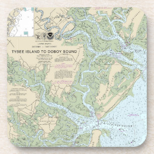 Dessous-de-verre Ile de Tybee à Doboy Sound Graphique nautique 1150