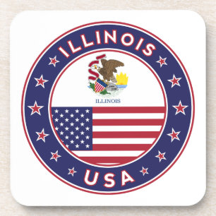 Dessous-de-verre Illinois, t-shirt Illinois, autocollant Illinois,