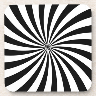 Dessous-de-verre Illusion optique Black White Swirl