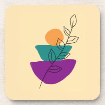 Illustration bohème aux feuilles