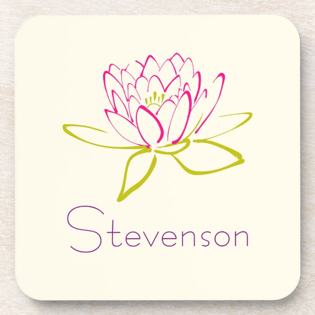 Dessous-de-verre Illustration customisée Lotus Flower / Water Lily (Devant)