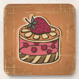 Dessous-de-verre Illustration de gâteau dans le rétro style