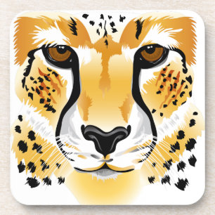 Dessous-de-verre illustration de gros plan de la tête de guépard