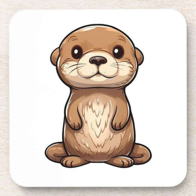 Dessous-de-verre Illustration de la loutre de dessin (Devant)
