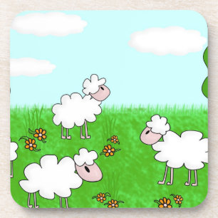 Dessous-de-verre Illustration de moutons mignons pour enfants