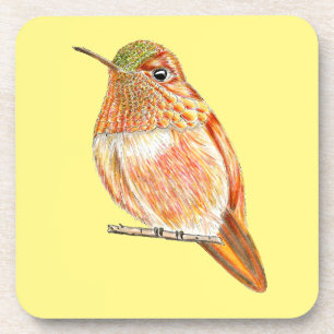 Dessous-de-verre Illustration de Roufus Hummingbird Perché Orange