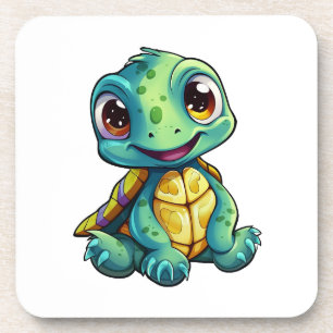 Dessous-de-verre Illustration de tortue de dessin animé