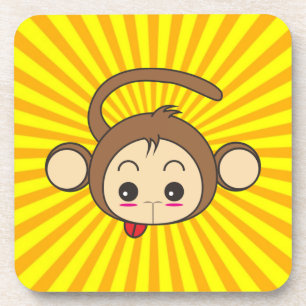Dessous-de-verre Illustration du singe de Cute Kawaii