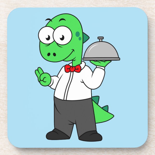 Dessous-de-verre Illustration D'Un Gardien Alimentaire Tyrannosauru (Devant)