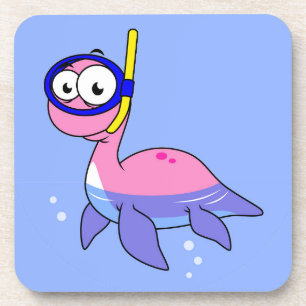Dessous-de-verre Illustration D'Un Monstre De Loch Ness De Snorkeli