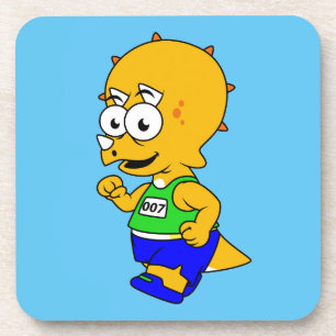 Dessous-de-verre Illustration D'Un Tricératops Runner.